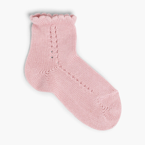 Calcetines Cortos Calados Condor Verano Rosa Palo