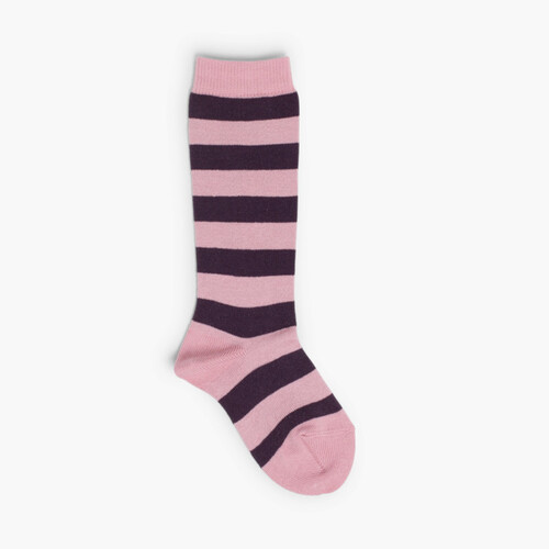 Calcetines altos de rayas Morado