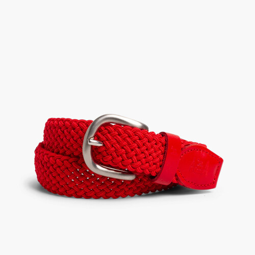 Cinturón Trenzado Elástico Niños Rojo