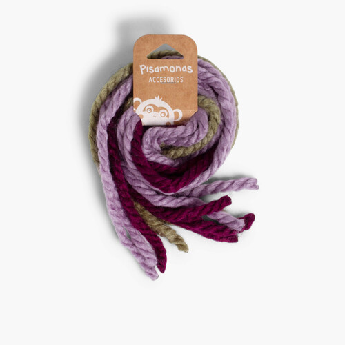 Cordones de lana para Pelo Morado y Verde
