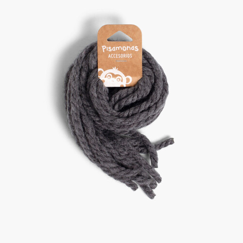 Cordones para el pelo de niña en lana monocolor Gris Oscuro