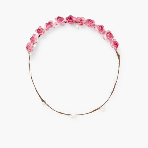 Corona media de flores  Rosa Francia