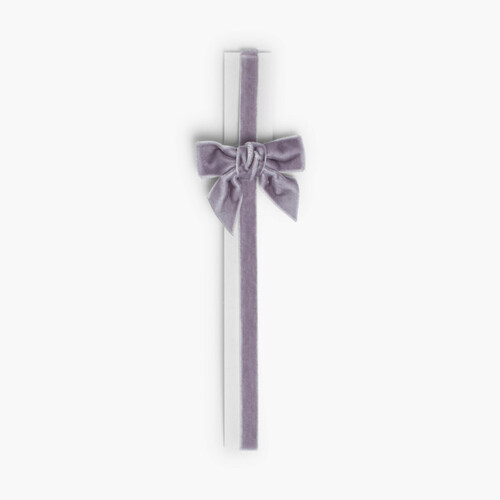 Diadema elástica de terciopelo con lazo Gris Claro