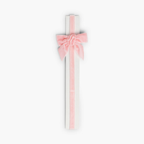 Diadema elástica de terciopelo con lazo Rosa Pastel