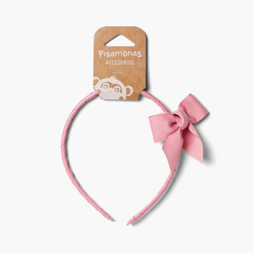 Diadema fina con lazo Rosa Francia
