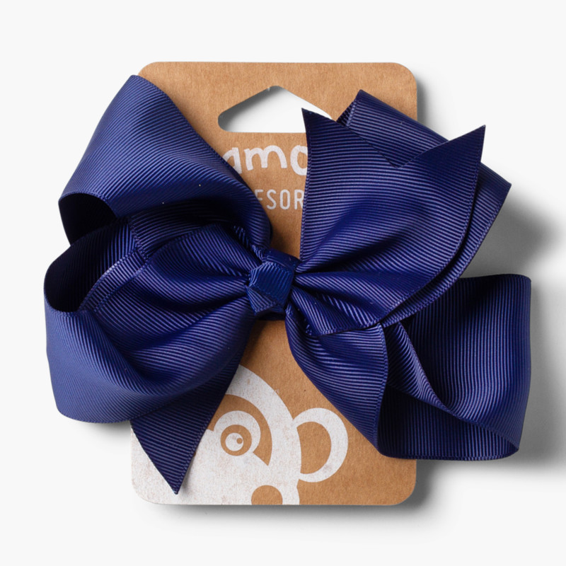 Élastique Cheveux Grand Ruban Bleu Marine