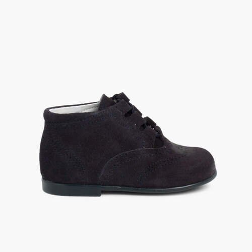 Bota Galesa / Botita Inglesa Serraje Azul Marino