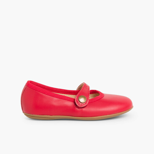 Merceditas Niña Piel Colores Rojo