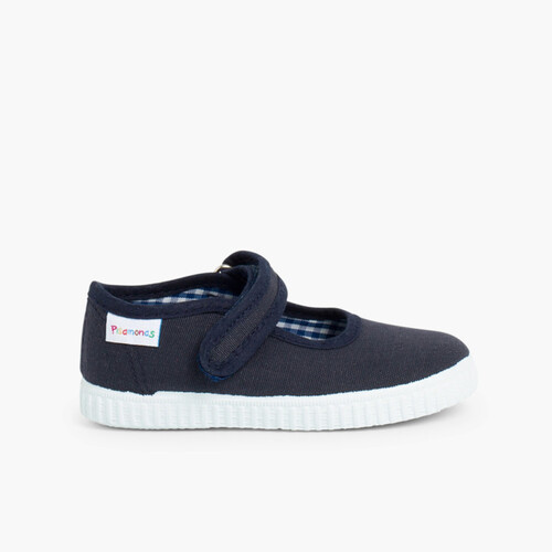 Merceditas Niña tira adherente    Suela tipo Zapatillas Azul Marino