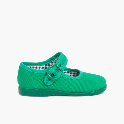 Merceditas de Lona para Niñas Verde