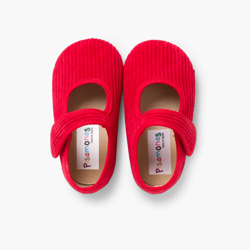 Merceditas de Pana Niñas para Casa Rojo