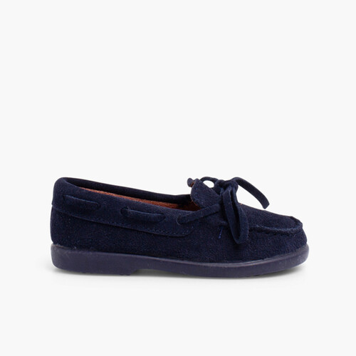 Mocasín serraje lazo primeros pasos Azul Marino