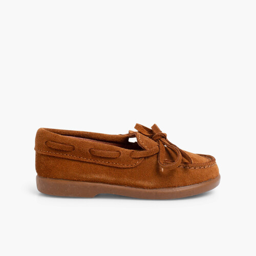 Mocasín serraje lazo primeros pasos Camel
