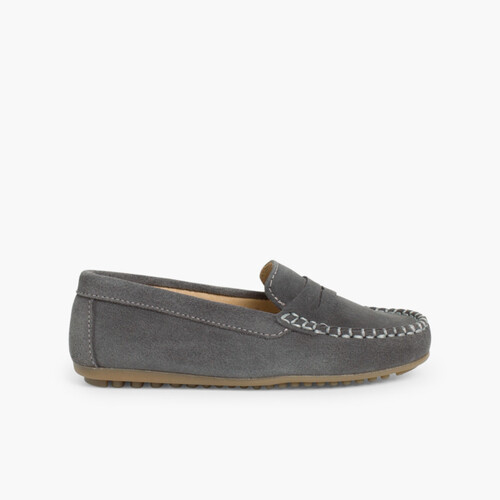 Mocasines Niño Serraje Antifaz Gris