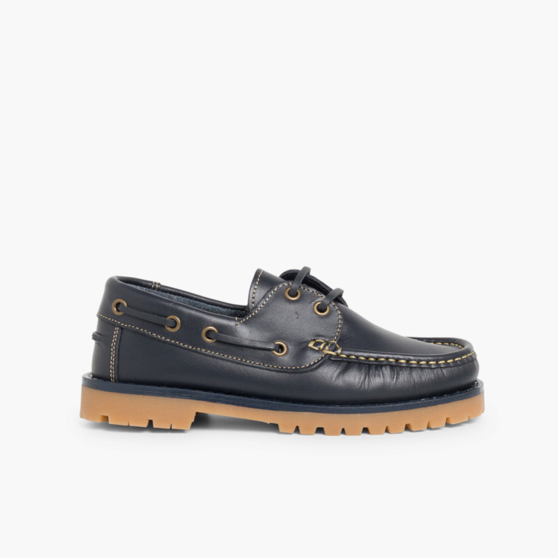 Náuticos Niño Cordones Azul Marino