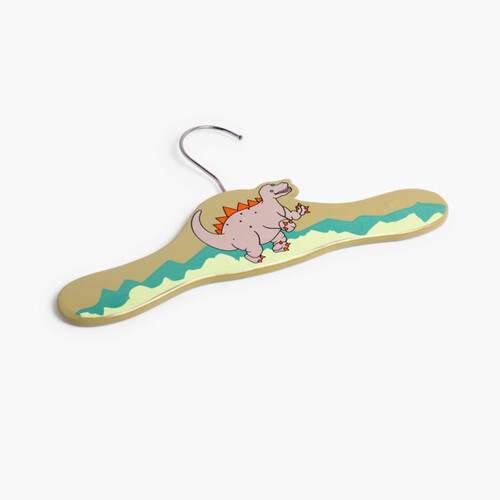 Pack de Perchas de Madera para Bebés Dinosaurio