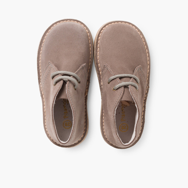 Pisacacas Niños Botas Safari Cordones Gris