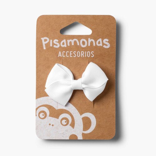 Pinza de Pelo Niñas Lazo Pequeño Blanco