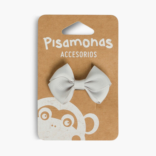 Pinza de Pelo Niñas Lazo Pequeño Gris