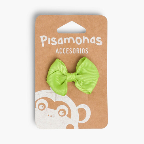 Pinza de Pelo Niñas Lazo Pequeño Verde Pistacho