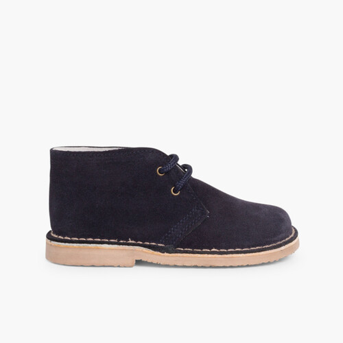 Pisacacas Niños Botas Safari Cordones Azul Marino