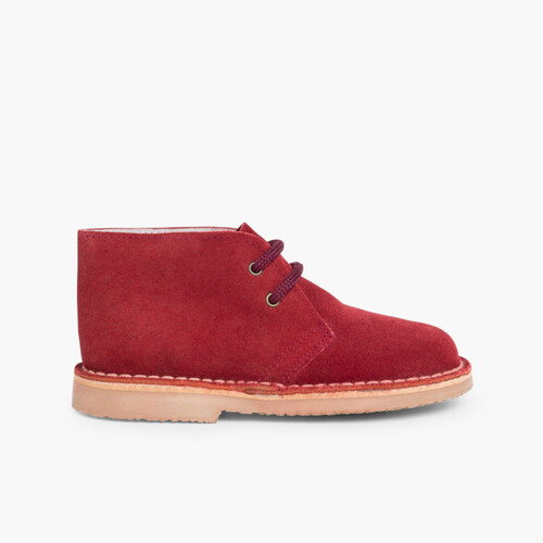 Pisacacas Niños Botas Safari Cordones Burdeos
