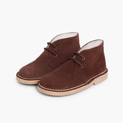 Pisacacas Niños Botas Safari Cordones Marrón