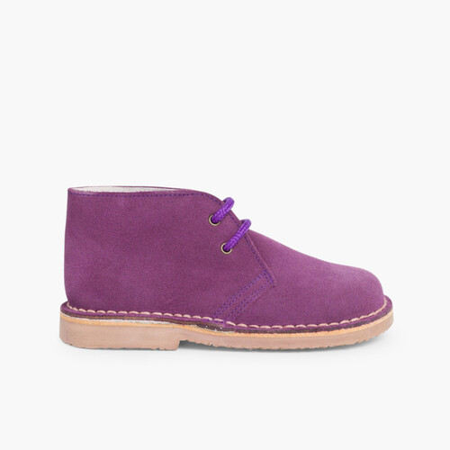 Pisacacas Niños Botas Safari Cordones Morado