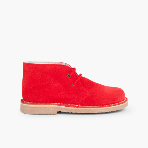 Pisacacas Niños Botas Safari Cordones Rojo