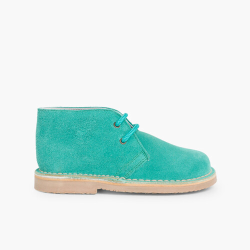 Pisacacas Niños Botas Safari Cordones Verde Esmeralda