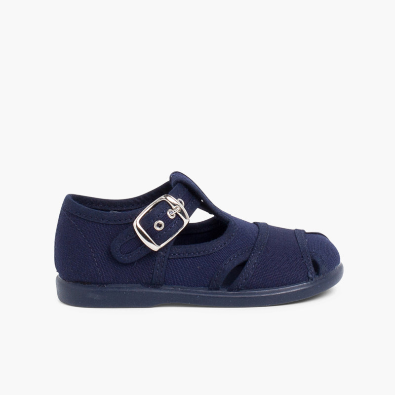 Sandalias Pepitos de lona abiertos  Azul Marino