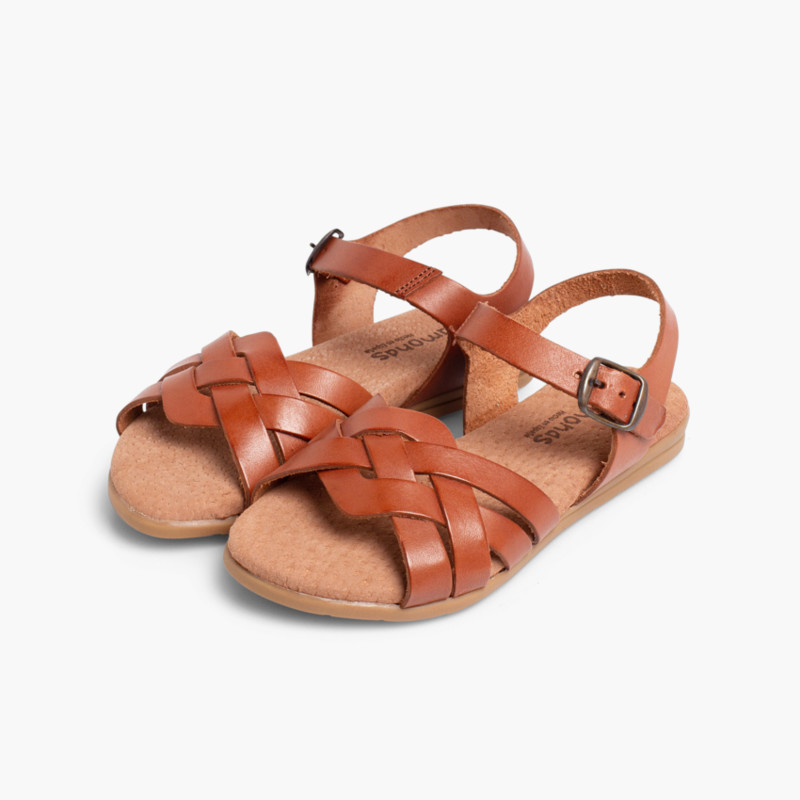 Sandalias Niña y Mujer con Plantilla de Gel Cuero