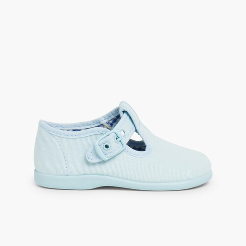 Sandalias Pepitos de Lona para Niños Celeste