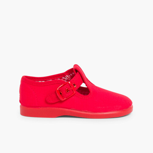 Sandalias Pepitos de Lona para Niños Rojo