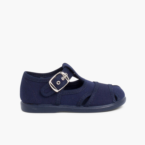 Sandalias Pepitos de lona abiertos  Azul Marino