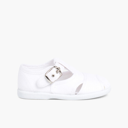 Sandalias Pepitos de lona abiertos  Blanco
