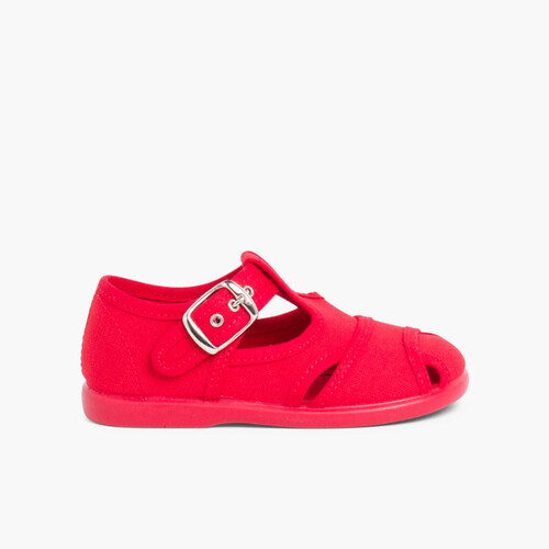 Sandalias Pepitos de lona abiertos  Rojo