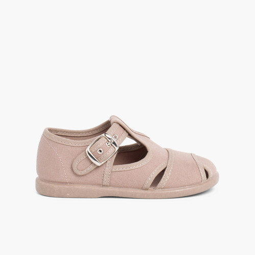Sandalias Pepitos de lona abiertos  Tostado