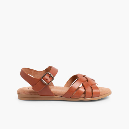 Sandalias Niña y Mujer con Plantilla de Gel Cuero