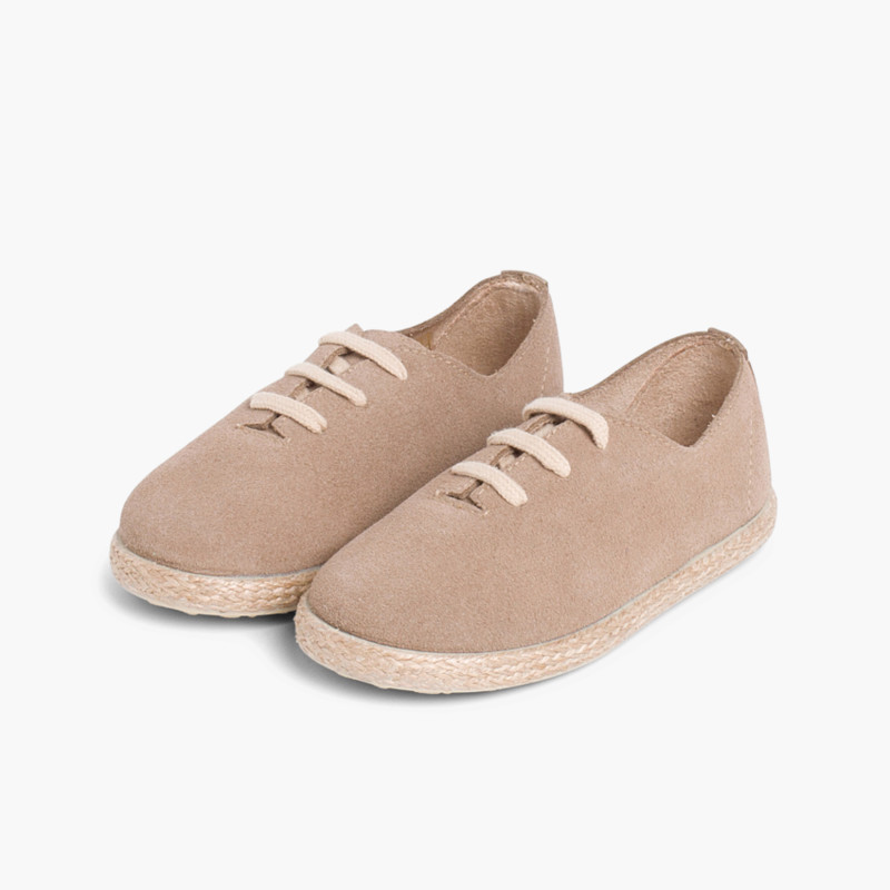 Zapatillas Cordones Serraje y Yute Niños Arena