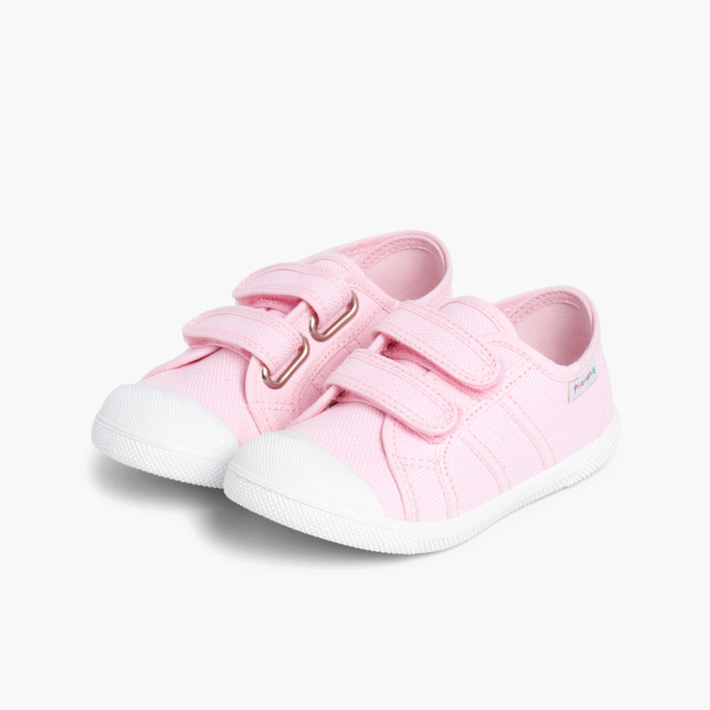 Zapatillas Niños Lona Tiras adherentes    Rosa