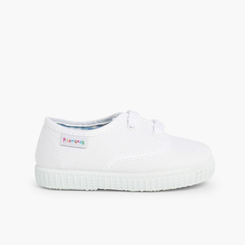 Zapatillas Niños de Cordones Blanco