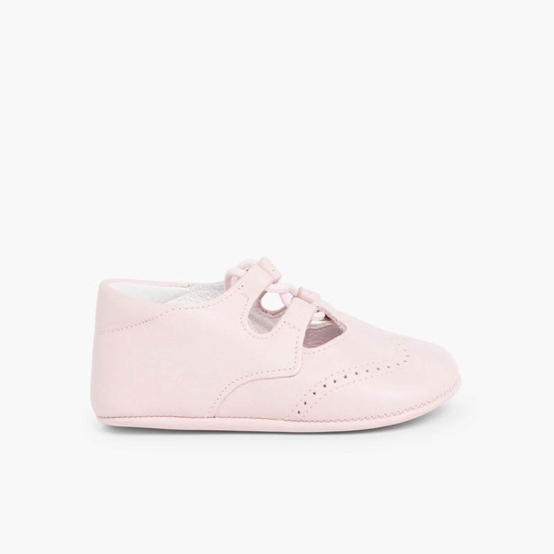 Zapato Inglesito Bebé de Piel Rosa