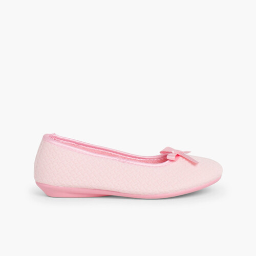 Zapatillas Casa Bailarina con Lazo  Rosa