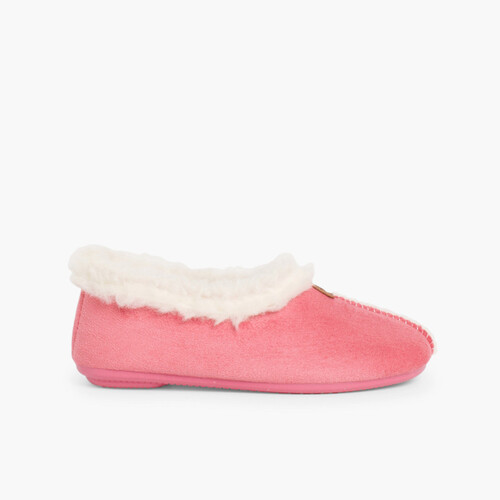 Zapatillas Casa Bamara forro tipo Borrego Rosa