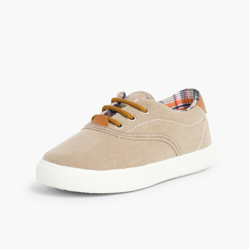 Zapatillas Contraste de Lona y Cordones Arena