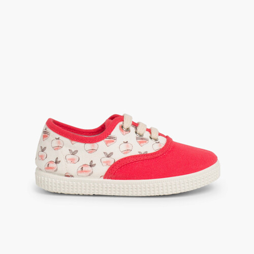 Zapatillas Cordones Lona Estampadas Animales Coral