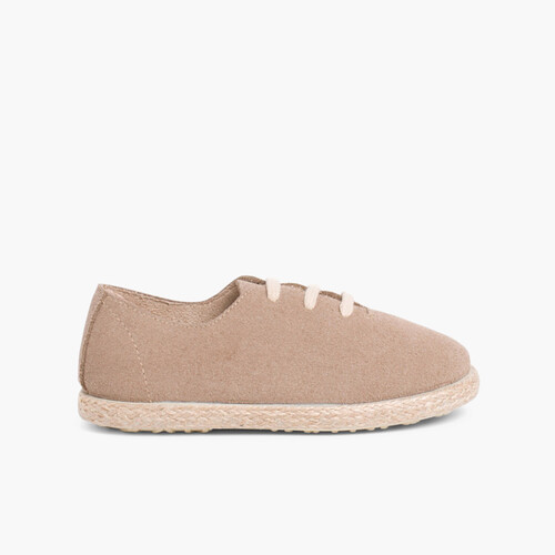 Zapatillas Cordones Serraje y Yute Niños Arena