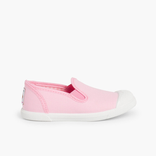 Zapatillas Lona sin Cordones con Elásticos Laterales Rosa
