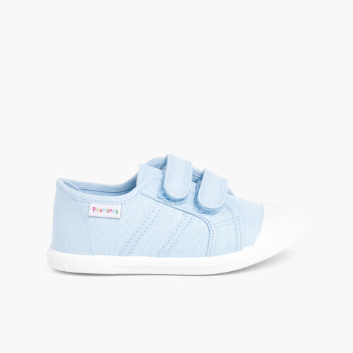 Zapatillas Niños Lona Tiras adherentes    Azul
